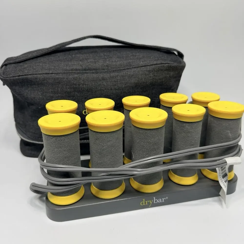 DryBar The Roller Club 10 Hot Rollers Curlers Clips Travel Case 900-3895-4